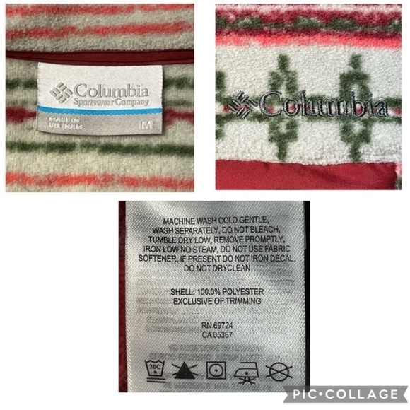 Columbia Outdoor Tribal Southwestern Print Cozy Fleece 1/4 Snap Pullover - Sz M - Picture 3 of 15